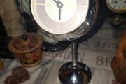 Vintage Present Time (PT) Chrome Eyeball Gooseneck Spring Desk Clock Space Age  design