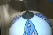 Tiffany style glass ceiling light with brass fixtures
