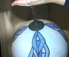 Tiffany style glass ceiling light with brass fixtures