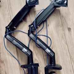 Pair of HUANUO Gas Spring Monitor Mounts 13-49 Screens / Ultrawide Compatible