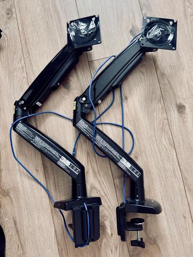 Pair of HUANUO Gas Spring Monitor Mounts 13-49 Screens / Ultrawide Compatible