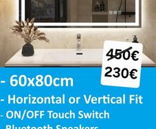 LED Bathroom Mirror Dual LED Speakers Antifog Bluetooth Fog Free Makeup Cosmetic Zoom x5 Vanity 80x60cm or 60x80cm Horizontal Vertical Cold Warm Neutral Bright Light