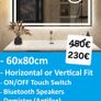 LED Bathroom Mirror Antifog Bluetooth Speakers Makeup zoom x5 Dual LED Touch Switch Image 2