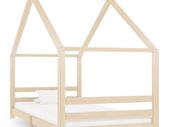 Kids Bed Frame Solid Pine Wood 90x200 cm