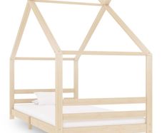 Kids Bed Frame Solid Pine Wood 90x200 cm
