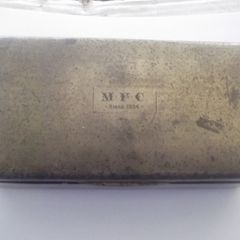 a antique solid brass cigarette box