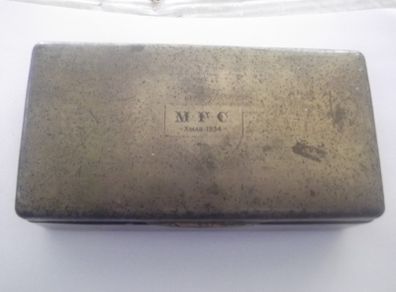 a antique solid brass cigarette box