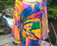 60s 70s style hippie sheer multicolour kaftan top  Postage included