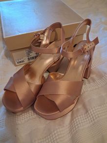 Michael Kors pale pink satin sandals UK 5