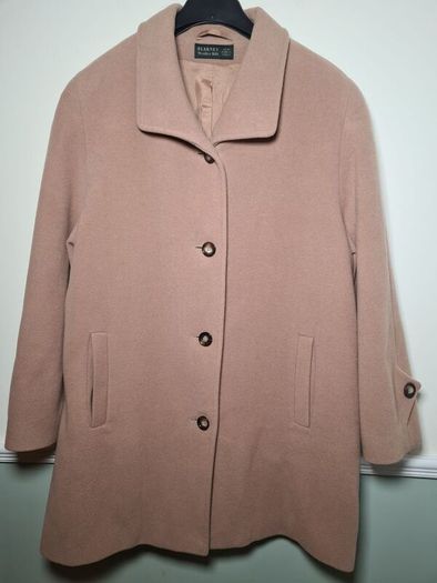 womens BLARNEY WOOLEN MILLS wool cashmere coat 3/4 lenght jacket brown tan camel Size UK 18 EU 44