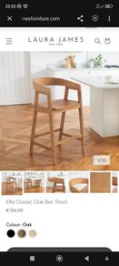 Ella Classic Oak Bar Stool / Island stool