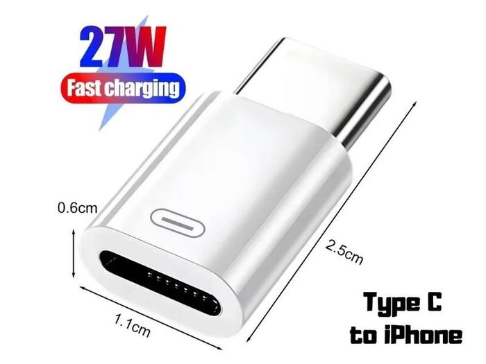 USB C to 8 Pin Adapter Fast Charging Data Sync for iPhone 15
