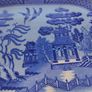 19th Century Willow Pattern Stoneware Platter Image 5