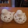 White Ceramic Bird Ornaments Pair Image 2
