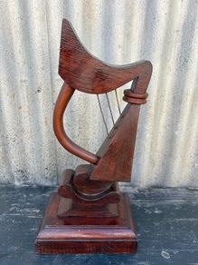 Vintage in the manner of internment Longkesh, Maze, H Block woodcraft Harp c1970