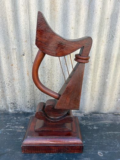 Vintage in the manner of internment Longkesh, Maze, H Block woodcraft Harp c1970
