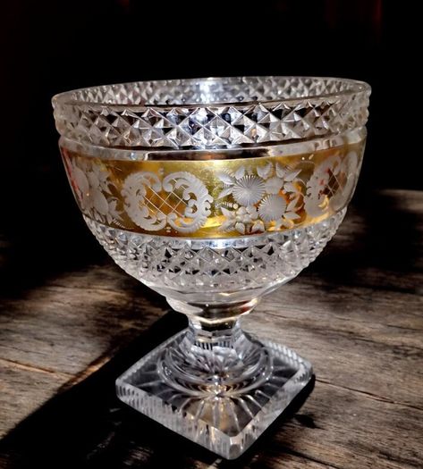 Gorgeous footed large crystal bowl