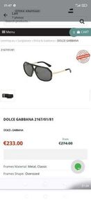 Genuine Dolce & Gabbana Aviator polarised unisex sunglasses