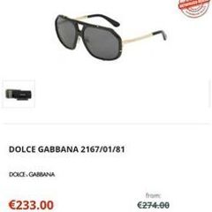 Genuine Dolce & Gabbana Aviator polarised unisex sunglasses