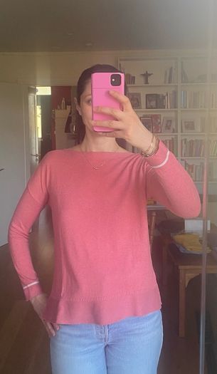Joules boat neckline knitwear jumper in rosehip 10