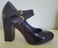 Purple Block Heel Shoes Size 4 Plus FREE Matching Shoulder Bag