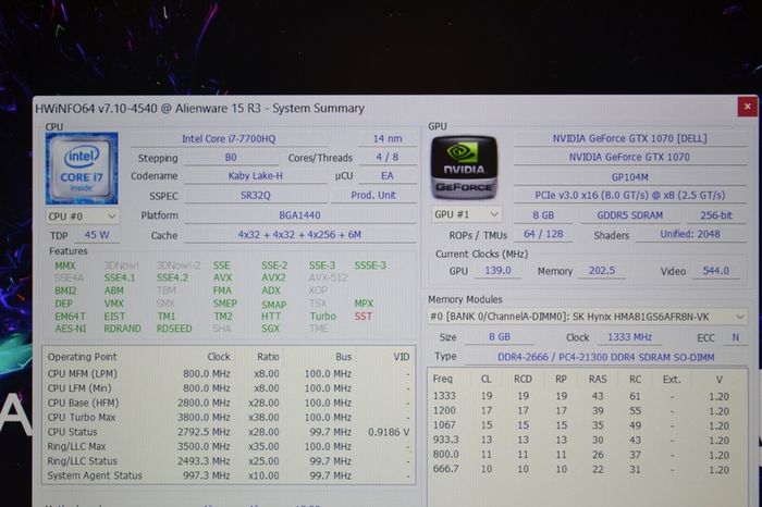 Dell Alienware 15 R3 Gaming Laptop Core i7, SSD + Microsoft Office