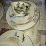 Japanese Kutani Porcelain 15pc Tea Set hand-painted landscape scene with gold gilded details Image 3