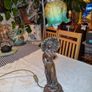 Vintage large woman statue lamp Image 8