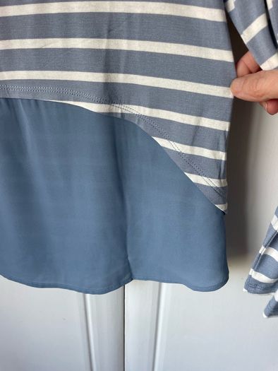 top Bnwt long sleeve striped top with chiffon detail