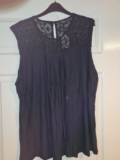 Plus Size (22) Next Black Lace Neck Top. New
