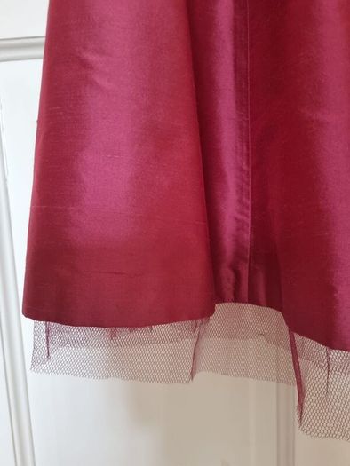 Cerise pink strapless bridesmaid dresses