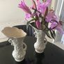 Reduced Pair of antique English Ewers  or vases  with embossed floral designs Image 7