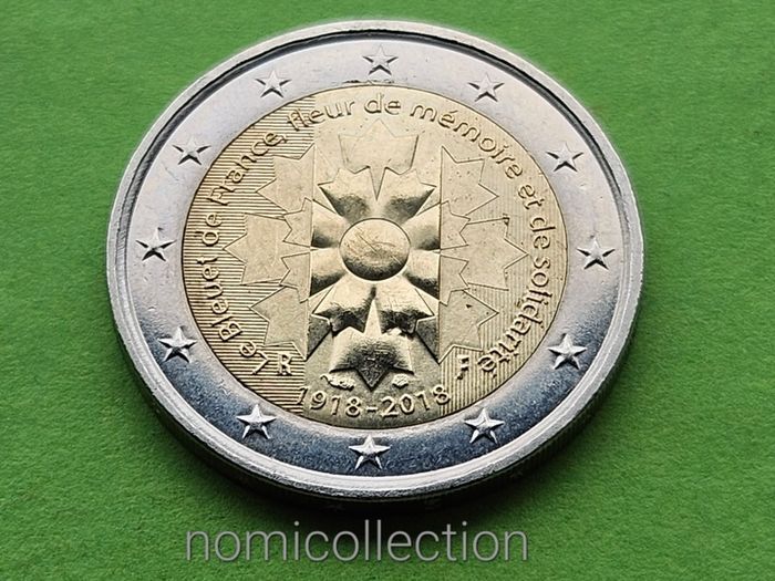 France 2018 year Uncirculated 2 Euro coin.