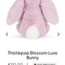 New JELLYCAT Thistlepop Blossom LUXE Bunny Medium Image 3