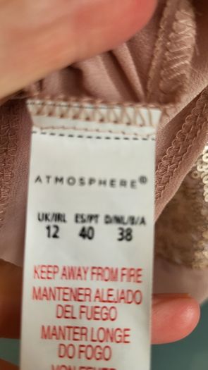 PRIMARK blush bling cami Sz 12