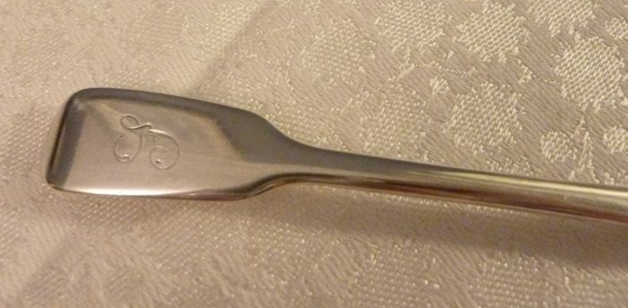 Antique Edwardian Solid Silver Grapefruit Spoon, London 1904, John, Henry & Charles Lias