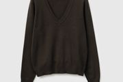 United Colors of Benetton Brown Wool V-Neck Jumper Sweater