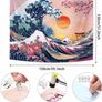 The Great Wave Tapestry Japanese Ocean Wave Wall Decorations Cherry Blossom Tree Backdrop Japanese Home Decor Image 2