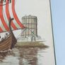 Pat liddy ,irish artist, historian,,1988 Carslberg viking ship Dublin port advertising  art picture,,see picture for condition ,sold as seen . Image 6