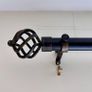 Black / Brass Cage Eyelet Curtain Pole Image 3
