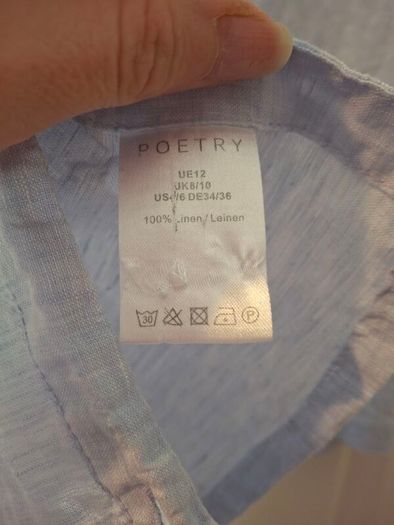 light blue linen shirt Size S Poetry
