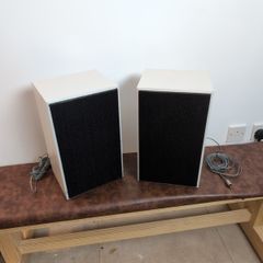 Vintage speakers, timber casing, painted