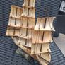 Vintage handmade Bull horn model Sailing Boat Image 3