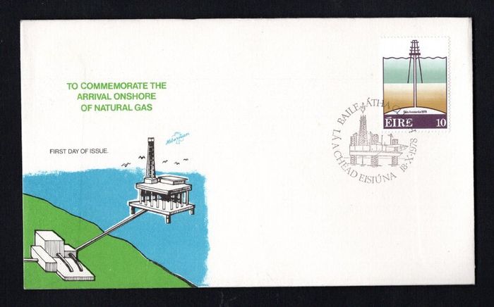 1978 Ireland Irish Natural Gas Commemorative Stamp Hibernian First Day Cover (FDC) with Baile Atha Cliath (Dublin) pictorial cancel