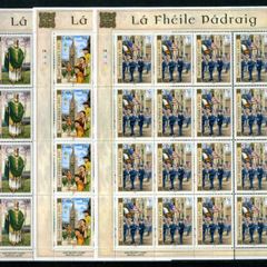 2003 Ireland St Patrick's Day (41c St. Patrick, 50c Cathedral & 57c Parade) Commemorative Stamp Sheetlet Plate 1A1A1A1A Mint Never Hinged (MNH)