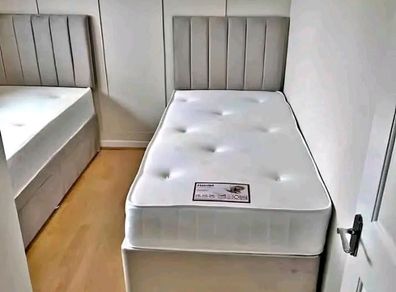 New Stylish single ,Double 4ft, 4ft6, King 5ft And 6ft Superking Sizes Divan Beds Instock. Drawers And Optional Tufted Mattresses Available. Free Delivery