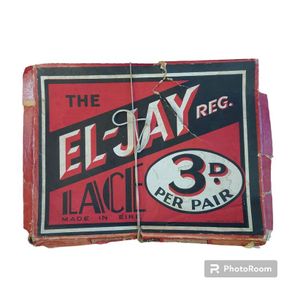 vintage Irish EL-JAY shoe lace box with laces