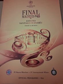 2010 Champions League Final - Bayern Munich v Inter Milan - match programme