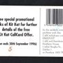 1996 Ireland 10 unit kit Kat (Gemplus GEM1) Call Card Used. Telecom Eireann card number 1123 Image 4