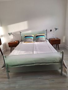 Double Bed with Tempered Safety Glass Headboard and Footboard
